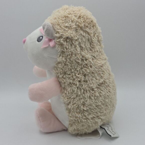 Blankets and Beyond Hedghog Rattle Lovey Plush Stuffed Toy Pink Bow - Picture 6 of 17